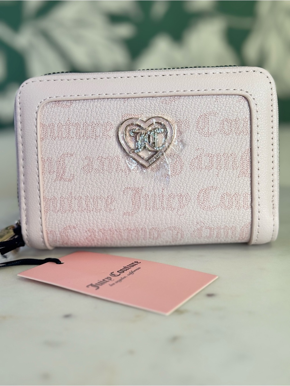 Juicy Couture Light Pink Logo Zip Wallet